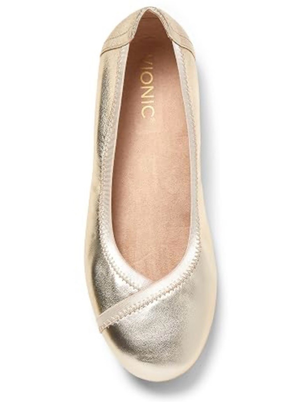 Vionic Metallic Gold Ballet Flat - Slip-On Women's Loafer
